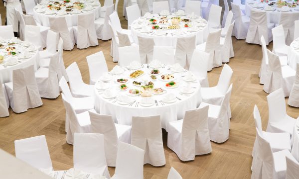 Beautifully Organized Event Served Banquet Tables