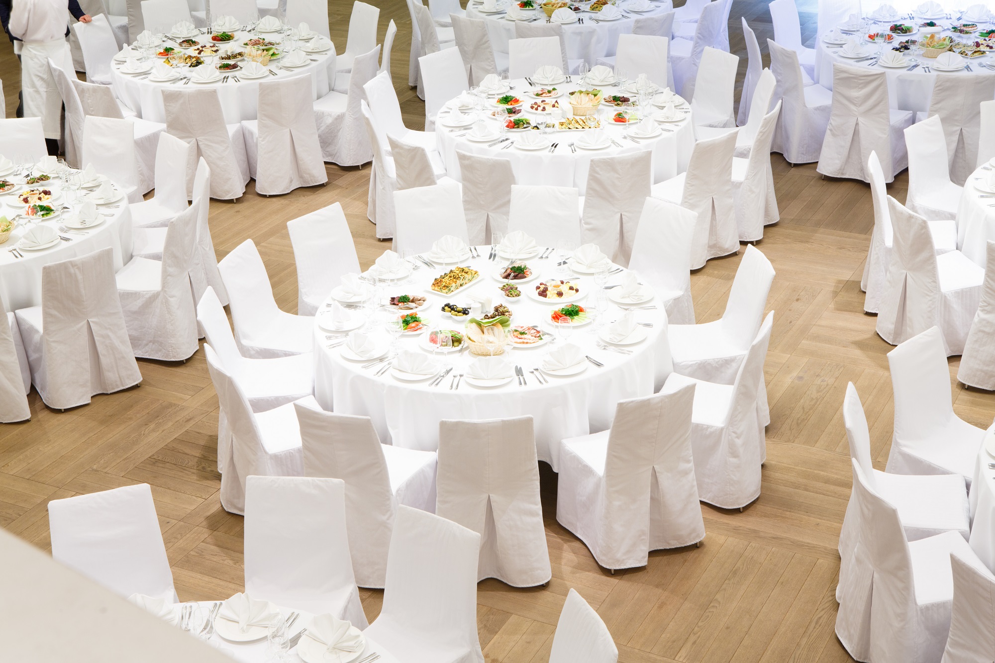 Beautifully Organized Event Served Banquet Tables